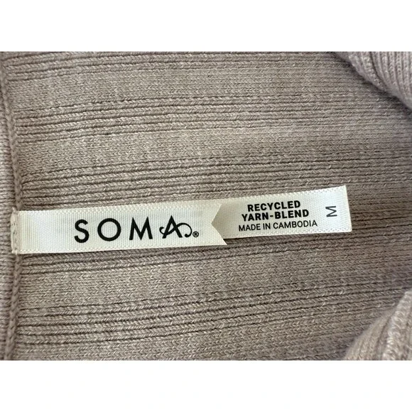 Soma Blush Lilac Ribbed Button Front Cardigan Cozy Knit Relaxed Fit Women’s M - Picture 8 of 11